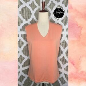 Talbots Peach V Neck Sleeveless Modal Rayon Top Size Medium